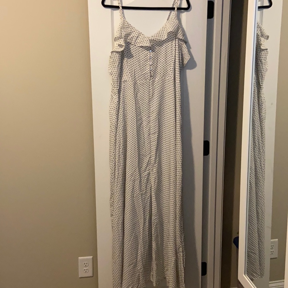 Plus ruffle front maxi dress